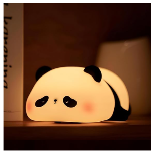 Desidiya® Lying Panda Night Light - Soft Silicone Color-Changing LED Touch Lamp with Timer for Bedroom & Office